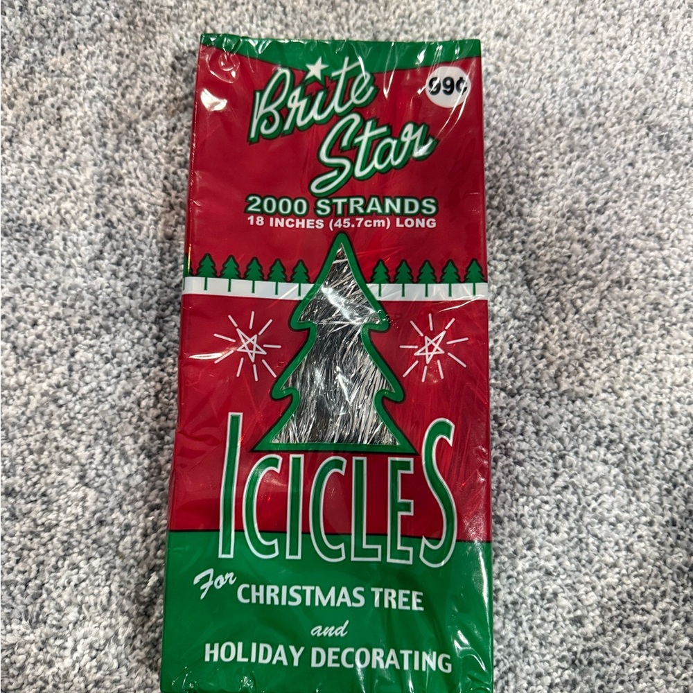Tinsel for Christmas Trees Brite Star 2000 Strands 18" Long Icicles